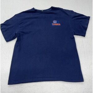 Auburn Tigers Shirt Mens Large Navy Blue War Eagle Scariest Words Graphic Tee
